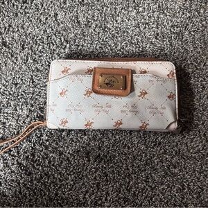 Charming Beverly Hills Polo Club White and Brown Floral Clutch
